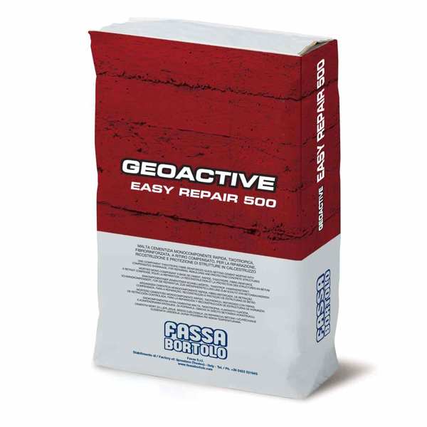 Argamassa Reparação Estrutural R4 Espessura de 3 a 40mm Fassa Geoactive Easy Repair 500