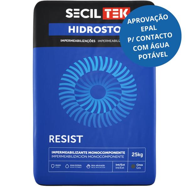 Argamassa Impermeabilização Monocomponente Pressão Negativa e Positiva SecilTek Hidrostop Resist