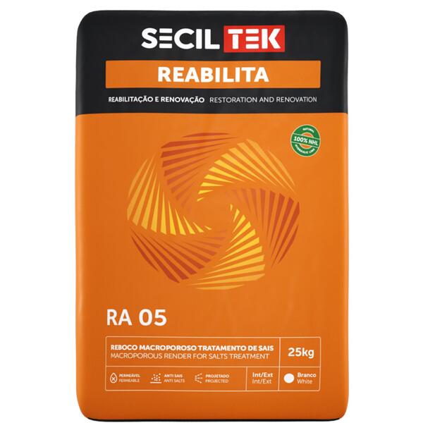 Argamassa Macroporosa para Acumulação de Sais SecilTek Reabilita RA 05