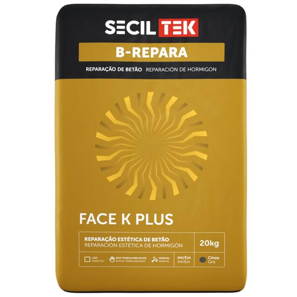 Argamassa Cinza de Reparação de Betão SecilTek B-Repara Face K Plus