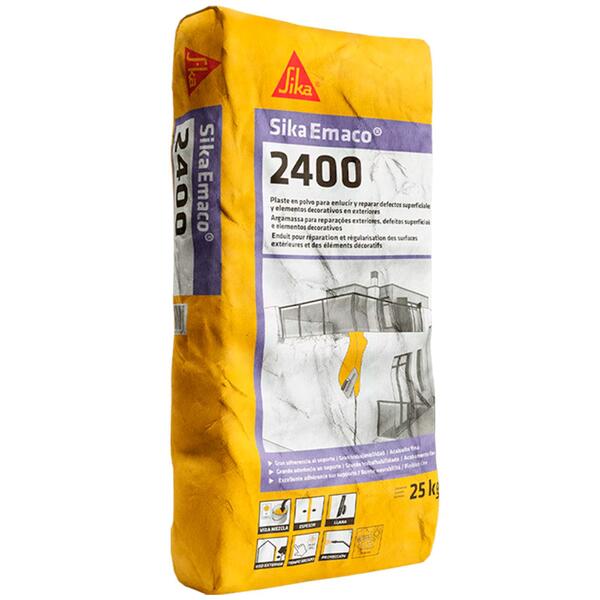Argamassa Reparação Reforço Estrutural Espessura Camada 5-60MM Classe R4 SikaEmaco-2400 25KG