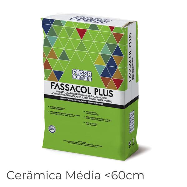 Cimento Cola Exterior Adesão Melhorada Pedra Natural Gesso Cartonado Fassacol PLUS Cinza 25KG C2TE
