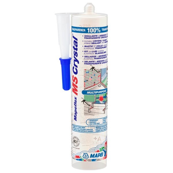 Cola e Veda Híbrido, Selante Adesivo Exterior e Interior Mapei Mapeflex MS Crystal 300ML