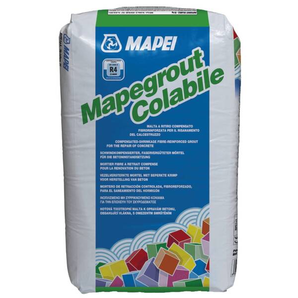 Argamassa Fluida Vazamento Reparação Betão Mapei Mapegrout Colabile