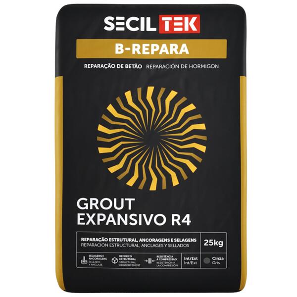 Argamassa Reparação Pavimento Industrial, Reforço Estrutural SecilTek B-Repara Grout Expansivo R4