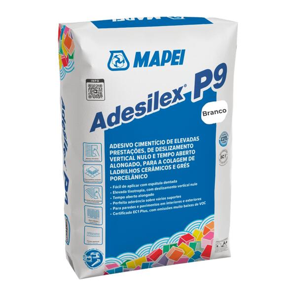Cimento Cola C2TE Tixotrópico Interior/Exterior Gesso Cartonado Mapei Adesilex P9 - Mapei - 8022452024429