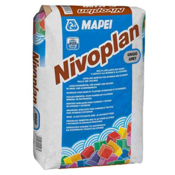 Argamassa Regularização Paredes e Tetos Interior Exterior Espessura de 2 a 20MM Mapei Nivoplan