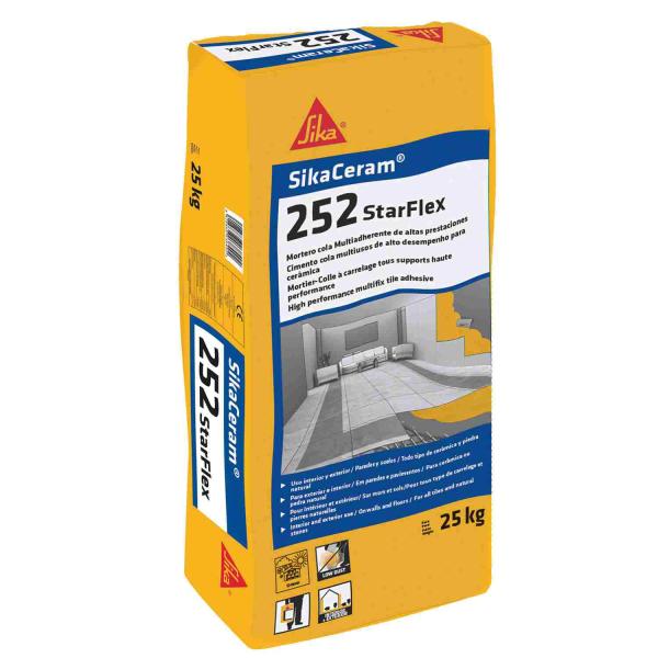Cimento Cola Peças Cerâmica Médio e Grande Formato SikaCeram 252 Starflex C2TES1/C2ES1