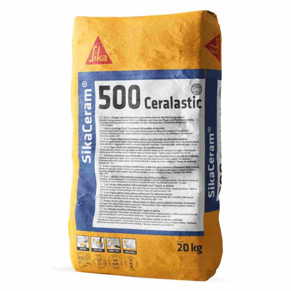 Argamassa Impermeabilização e Colagem Cerâmica Terraços Varandas Sika SikaCeram 500 Ceralastic