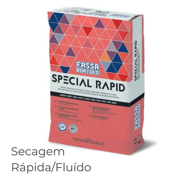 Cimento Cola Pavimentos Secagem Rápida Fluído Fassa Special RAPID 25KG C2F