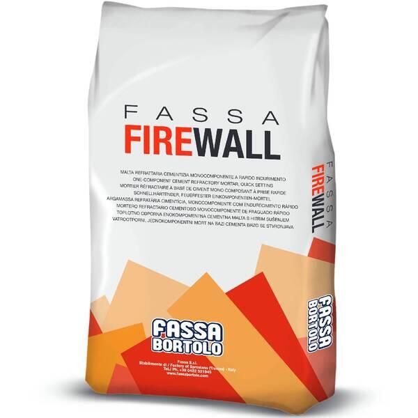 Argamassa Refratária Lareiras Fornos Churrasqueiras Fassa FIREWALL - Cinza - 1 Caixa (5 x 5 kg)