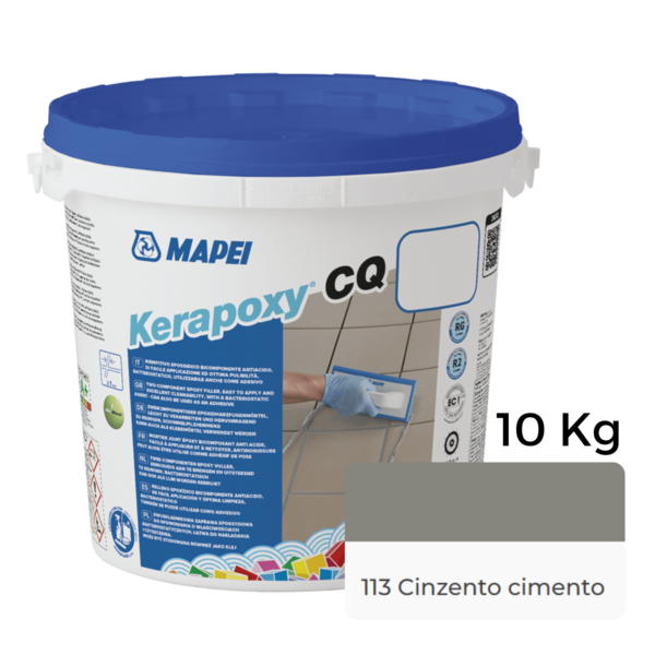 Betume R2RG Juntas Epoxí >3MM Industria Alimentar Piscinas Betume Facil Limpeza Mapei Kerapoxy CQ - Cinzento Cimento 113 - 10 kg