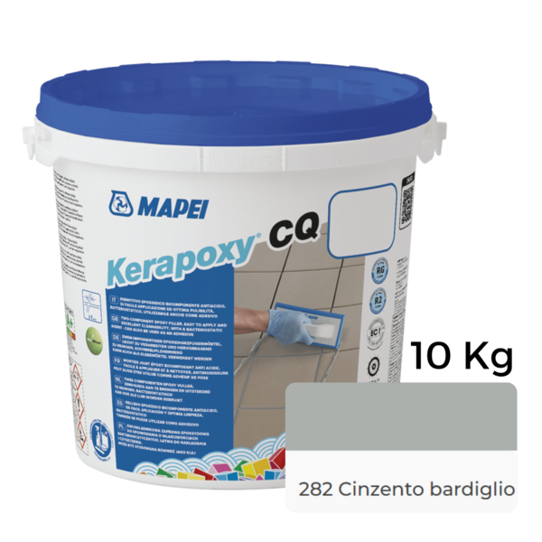 Betume R2RG Juntas Epoxí >3MM Industria Alimentar Piscinas Betume Facil Limpeza Mapei Kerapoxy CQ - Cinzento Bardiglio 282 - 10 kg