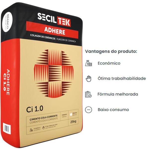 Cimento Cola de Interiores SecilTek Adhere Ci 1.0 - Secil Tek - 9900800504214