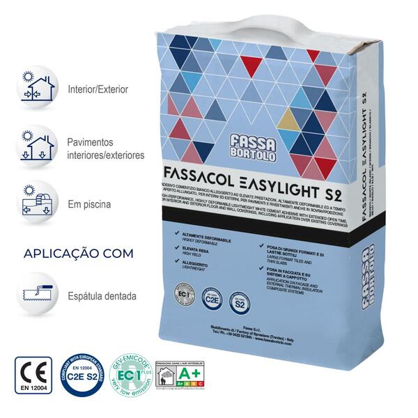 Cimento Cola Deformável Madeira OSB LSF Peças Grandes Fassacol EASYLIGHT S2 15KG C2E S2 - Fassa Bortolo - 8059787018717