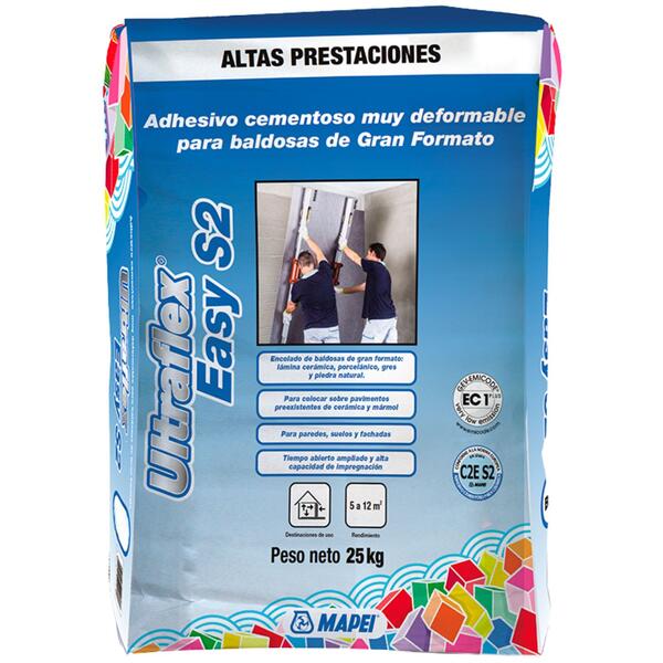 Cimento Cola C2ES2 Alta Deformabilidade Grande Formato Pedra Natural Mapei Ultraflex Easy S2 25KG
