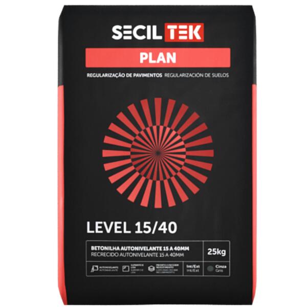 Betonilha Autonivelante Pavimento Exterior e Interior Espessura 15-40MM SecilTek Plan Level 15/40