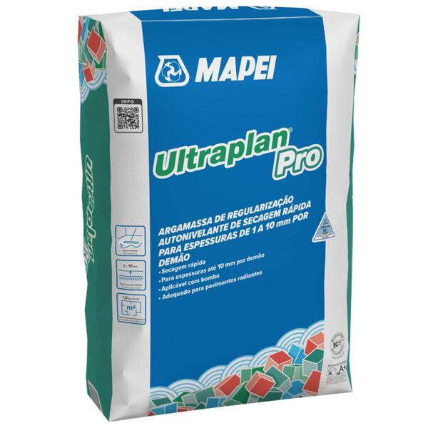 Argamassa Regularização Autonivelante Mapei Ultraplan Pro 25Kg Secagem Rápida Espessuras 1-10mm