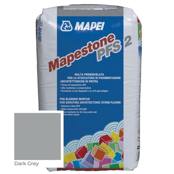 Argamassa Betumação Pavimentos Arquitetónicos em Pedra Mapei Mapestone PFS 2 - Dark Grey - 25 Kg