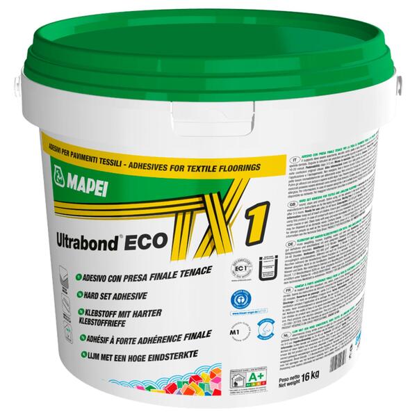Adesivo Forte Aderência Final Mapei Ultrabond ECO TX1 Pavimentos Têxteis e Linóleo 16KG