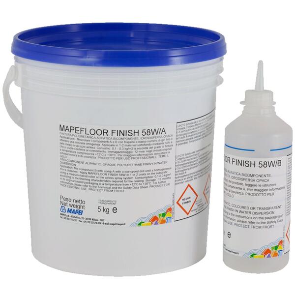Acabamento Poliuretânico Alifático Transparente Mapei Mapefloor Finish 58W TRP (A+B) 5,5KG - Transparente - (A+B) 5,5 Kg