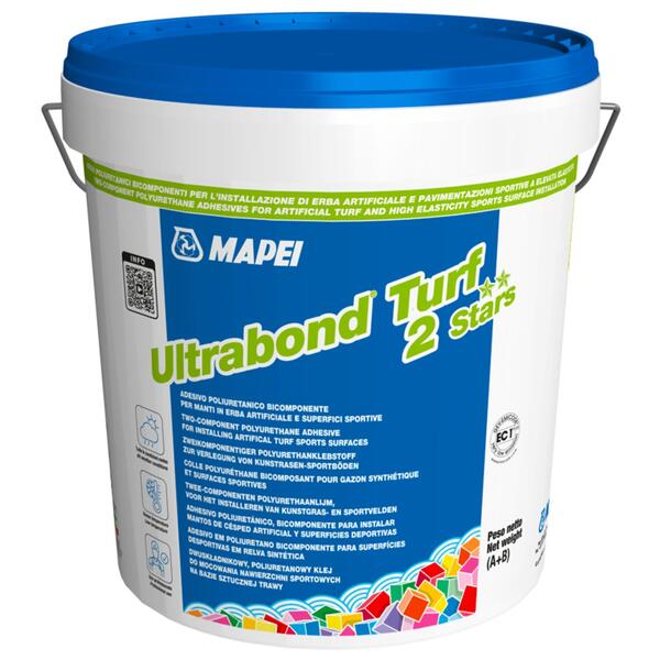 Adesivo Colagem Exterior Bandas Junção Entre Telas Relva Sintética Mapei Ultrabond Turf 2 Stars 10KG - Verde (A+B) - 10 Kg