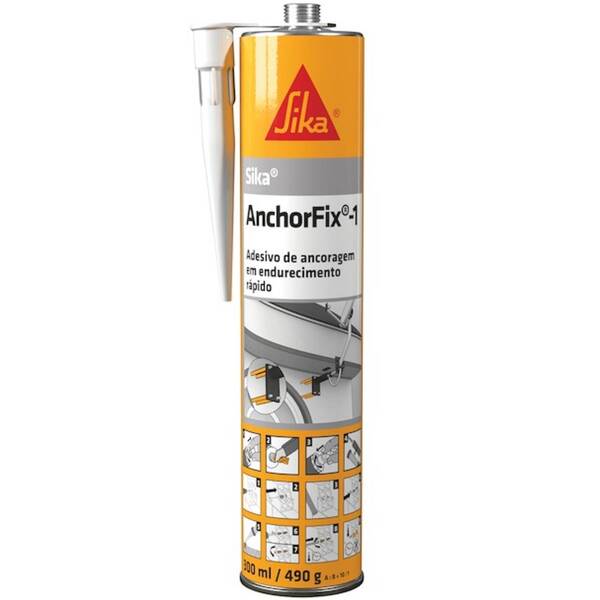 Bucha Química Poliester Cola Endurecimento Rápido Ancoragens Sika Anchorfix-1 300ML
