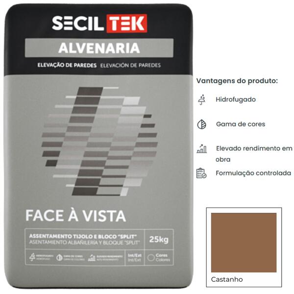 Argamassa de Alvenaria Hidrofugada SecilTek Alvenaria Face à Vista - Secil Tek - 9900800803249