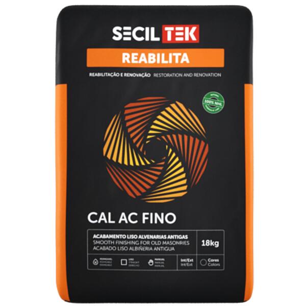 Acabamento Transpirável SecilTek Reabilita Cal AC FINO NATURAL AC01 à Base de Cal Hidráulica
