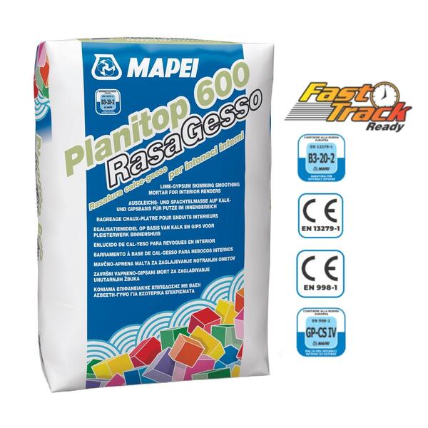 Barramento à Base de Gesso Mapei Planitop 600 RasaGesso para Rebocos Interiores