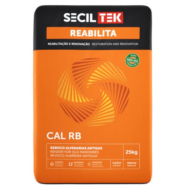 Argamassa Reboco Projectar Cal Hidráulica Natural (NHL) Alvenaria Antiga SecilTek Reabilita Cal RB