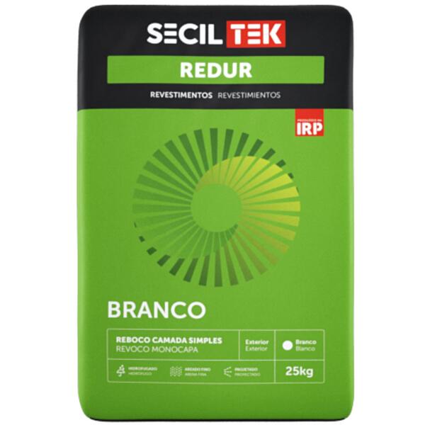 Reboco Projetar Hidrofugado Exterior/Interior SecilTek Redur Branco 25KG