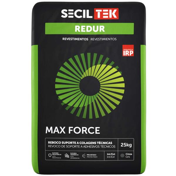 Reboco Aderência Extrema SecilTek Redur Max Force 25Kg Suporte a Colagens Cerâmicos Rocha Ornamental