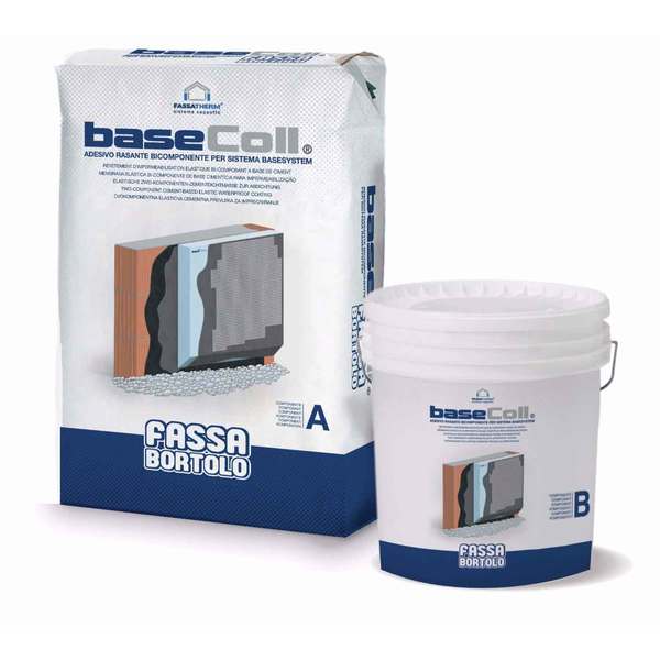 Argamassa Impermeabilização Colagem e Regularização Sistema Fassatherm Fassa Basecoll - Cinza (A + B) - 35,75 kg