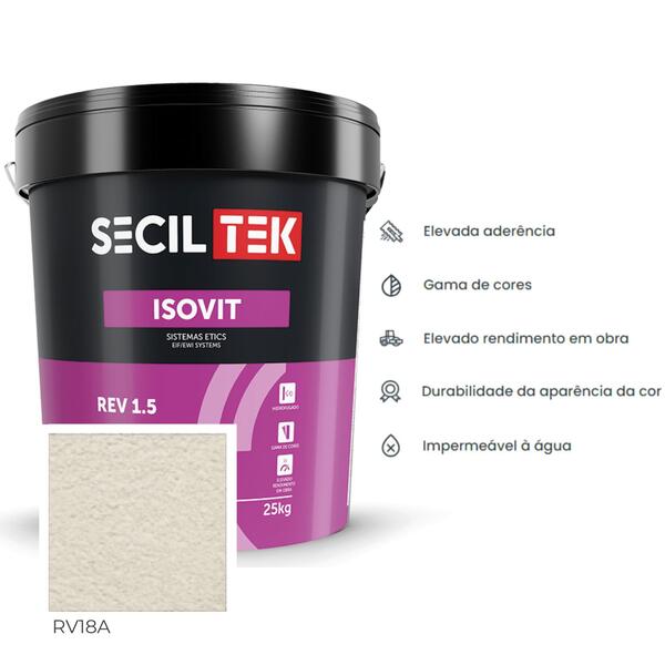 Acabamento Acrílico Decorativo Etics/Capoto SecilTek Isovit Rev 1.5 - RV18A - 25 kg