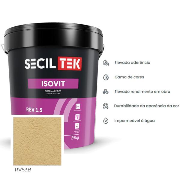 Acabamento Acrílico Decorativo Etics/Capoto SecilTek Isovit Rev 1.5 - RV53B - 25 kg