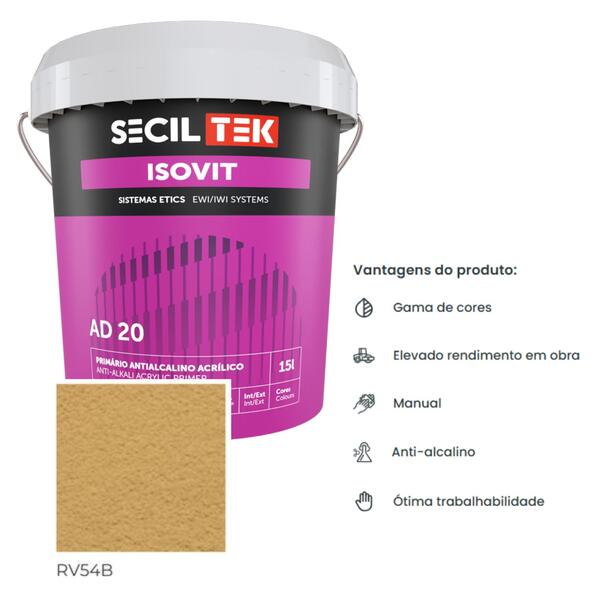 Primário Antialcalino para Revestimentos Acrílicos SecilTek Isovit AD 20 - Secil Tek - 9900800903079