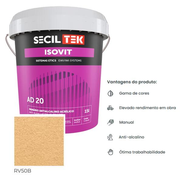 Primário Antialcalino para Revestimentos Acrílicos SecilTek Isovit AD 20 - Secil Tek - 9900800903109