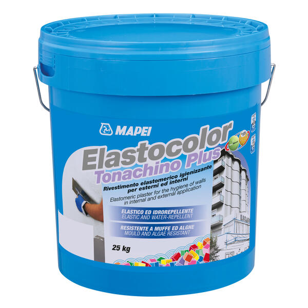 Revestimento Elastomérico Mapei Elastocolor Tonachino Plus Resistente Algas/Bolor Exterior/Interior