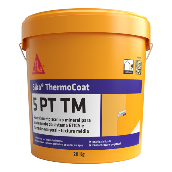 Revestimento Acrílico Textura Média 1,2MM Etics/Capoto Sika ThermoCoat-5 PT TM