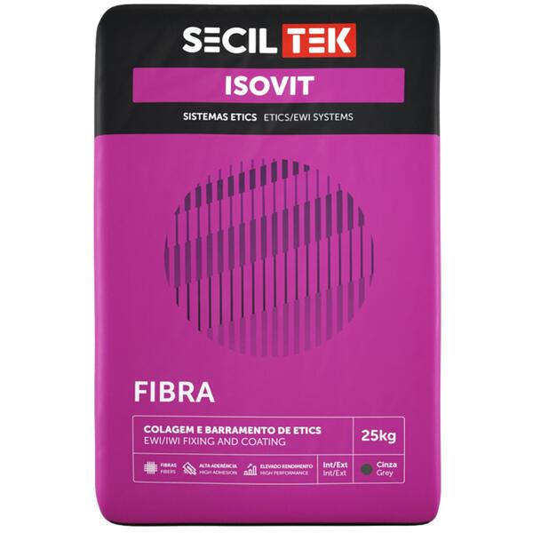 Argamassa de Colagem e Barramento Cinza Sistema  Etics/Capoto SecilTek Isovit Fibra