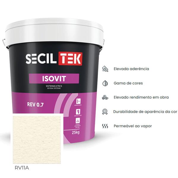 Acabamento Acrílico Decorativo Etics/Capoto SecilTek Isovit Rev 0.7 - RV11A - 25 kg