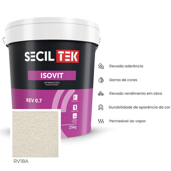 Acabamento Acrílico Decorativo Etics/Capoto SecilTek Isovit Rev 0.7 - RV18A - 25 kg