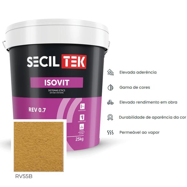 Acabamento Acrílico Decorativo Etics/Capoto SecilTek Isovit Rev 0.7 - RV55B - 25 kg