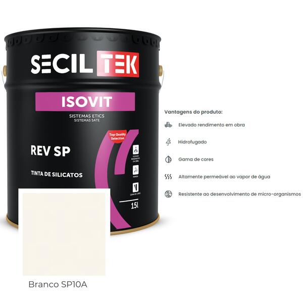 Tinta de Base Aquosa de Silicato SecilTek Isovit Rev SP 15L - Branco SP10A - 15 litros