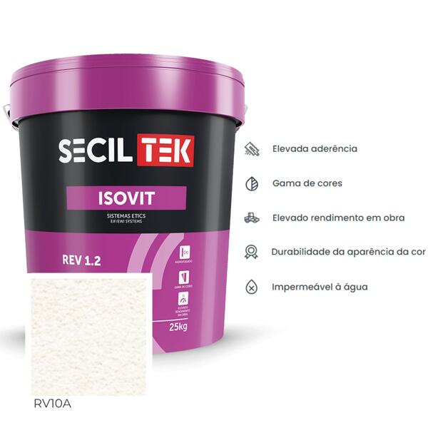 Acabamento Acrílico Decorativo Etics/Capoto SecilTek Isovit Rev 1.2 - RV10A - Natural - 25 kg