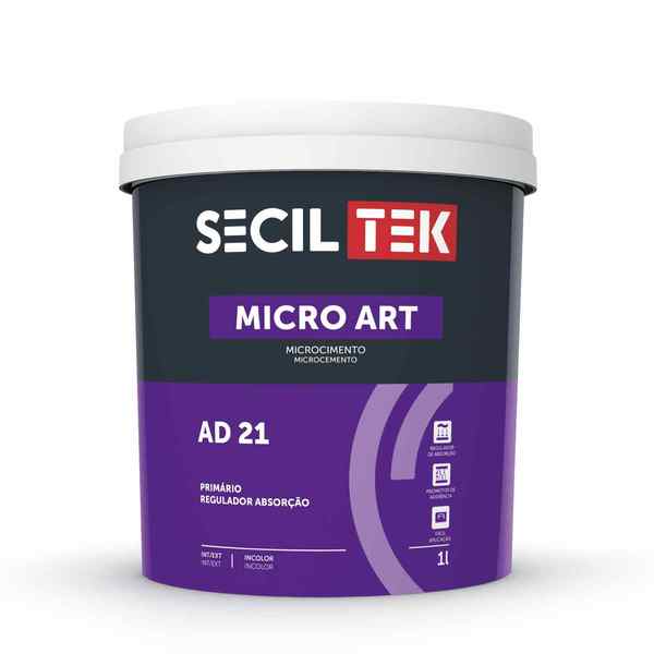 Primário Regulador Superfície Promotor Aderência OSB Microcimento SecilTek Micro Art AD 21 - Incolor - 1 litro