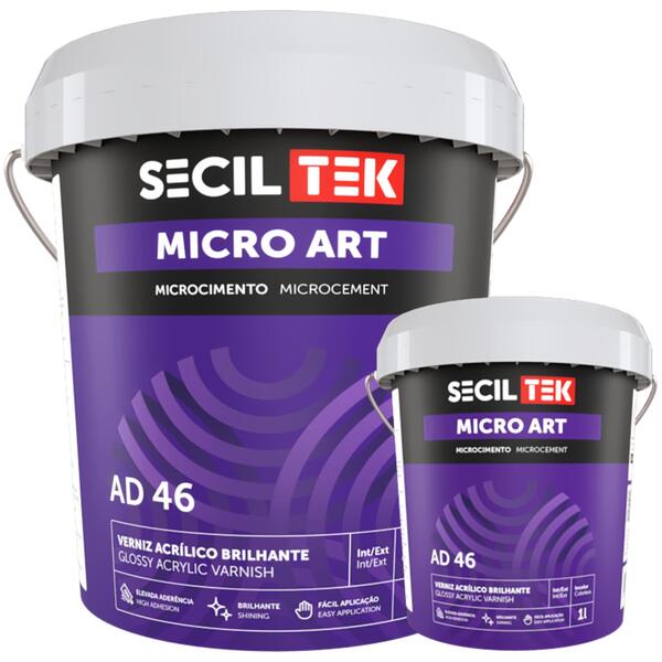 Verniz Acrílico Acabamento Brilhante Microcimento SecilTek Micro Art AD 46 1/5L