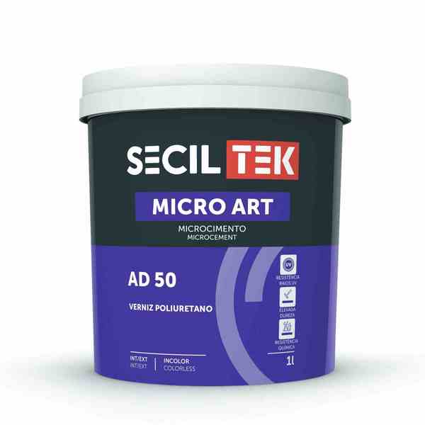 Verniz Poliuretano Transparente Microcimento SecilTek Micro Art AD 50 Acabamento Mate Acetinado - Incolor (A + B) - 1,1 litros