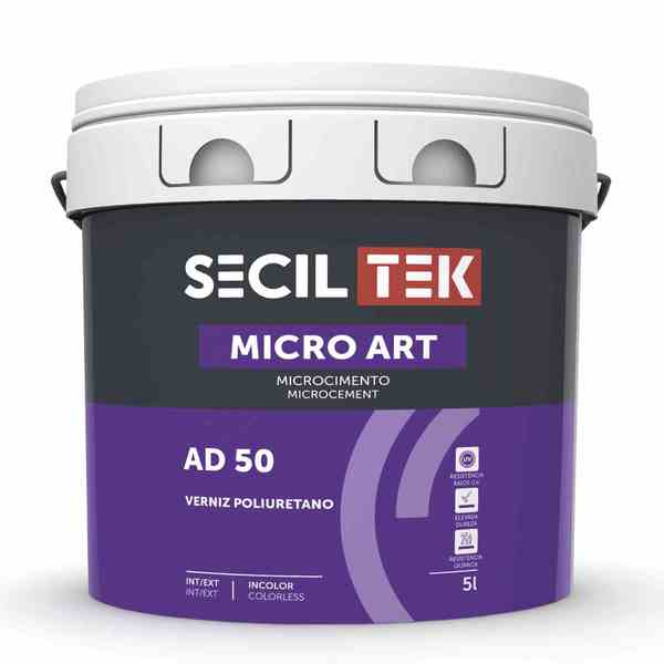 Verniz Poliuretano Transparente Microcimento SecilTek Micro Art AD 50 Acabamento Mate Acetinado - Incolor (A + B) - 5,5 litros